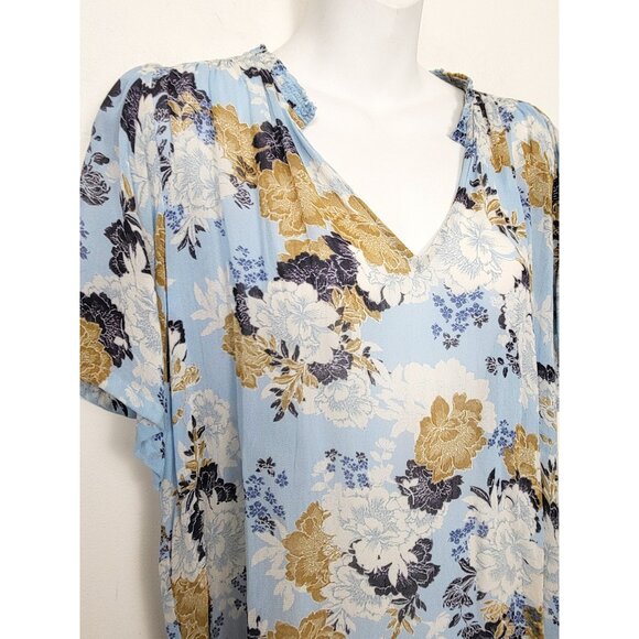 Part Two Copenhagen blue floral print "Celeste" blouse. Size 38 (Large) - Picture 2 of 3
